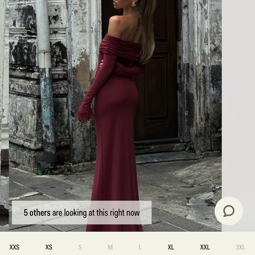 Elegant Off-Shoulder Burgundy Gown